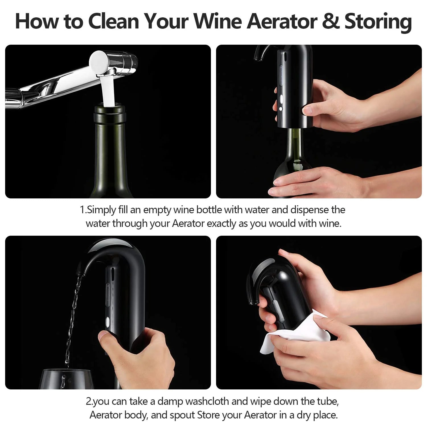 Electric Wine Aerator & Dispenser – 4-in-1 Wine Decanter, Pourer, and Wine Accessories Gift Set for Wine Lovers