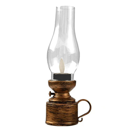 Vintage Kerosenes Lamp Halloween Night Light LED Flameless Candle Lamp Antique Oil Light Battery Operated Decoration Lamp