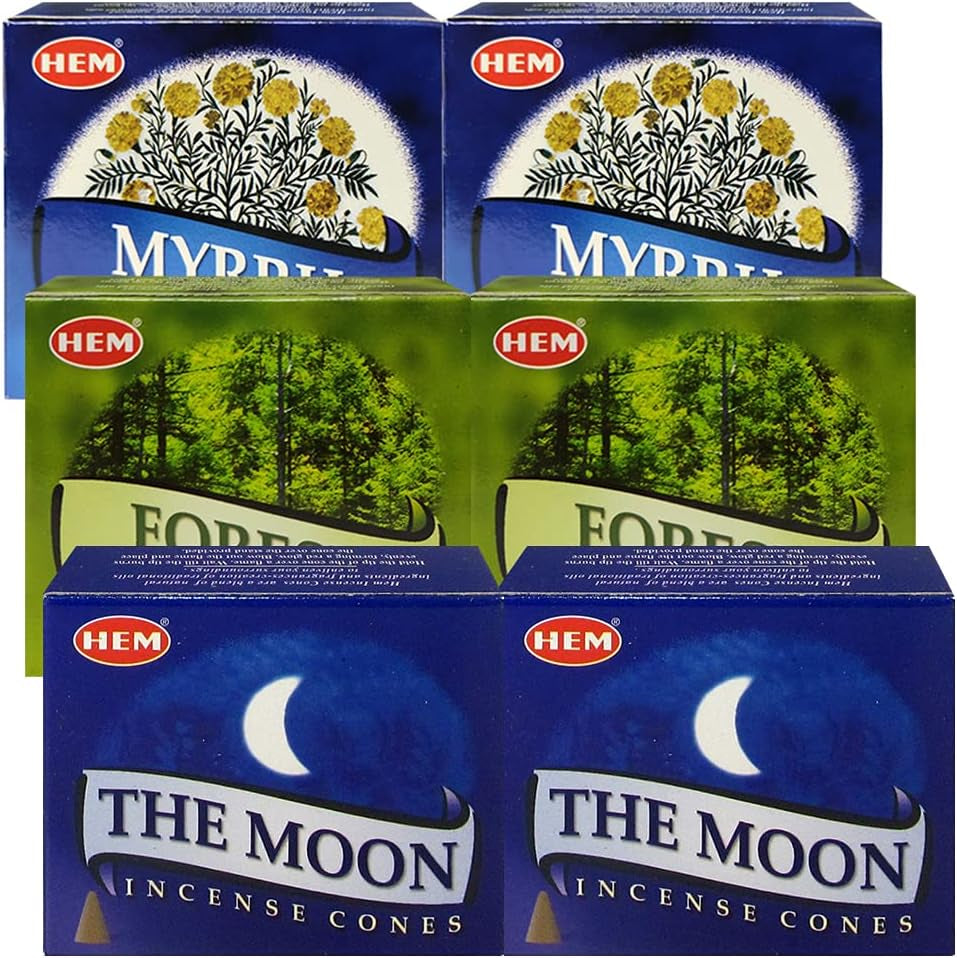Forest the Moon Incense Cones & Holder Bundle – Variety Pack by Hem