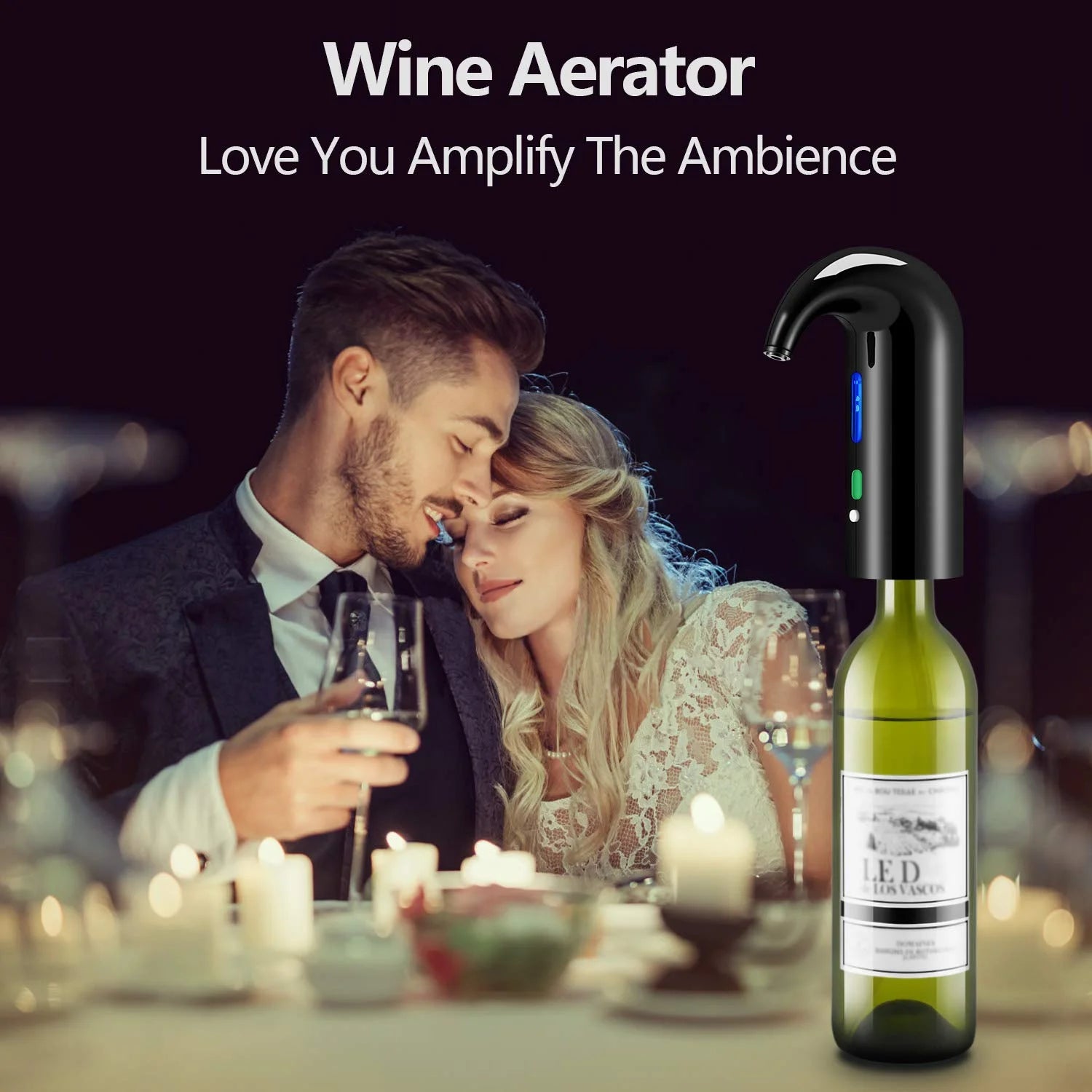 Electric Wine Aerator & Dispenser – 4-in-1 Wine Decanter, Pourer, and Wine Accessories Gift Set for Wine Lovers