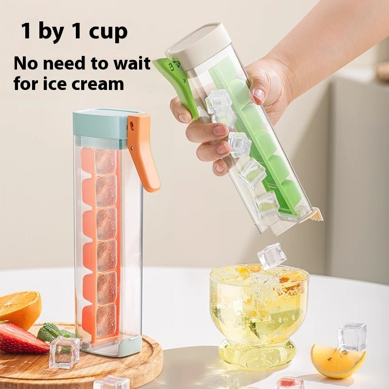 Ice Cube Tray with Storage Box – Food Grade Press-Release Ice Cube Mold for Home Kitchen, Easy-Release Ice Maker Tray