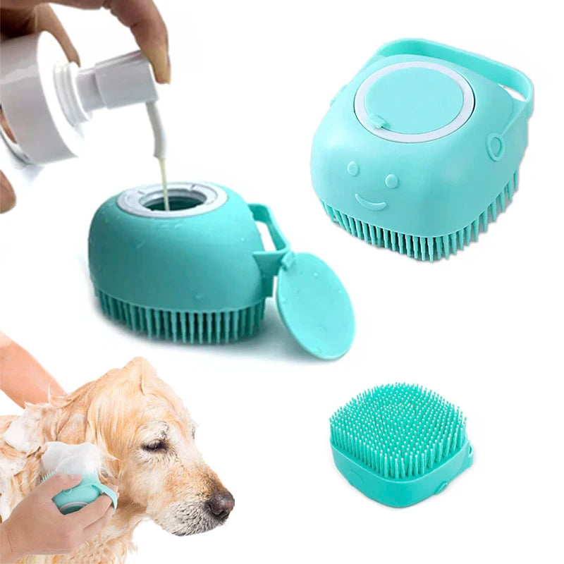 Silicone Pet Bathing Brush & Massage Comb for Dogs and Cats
