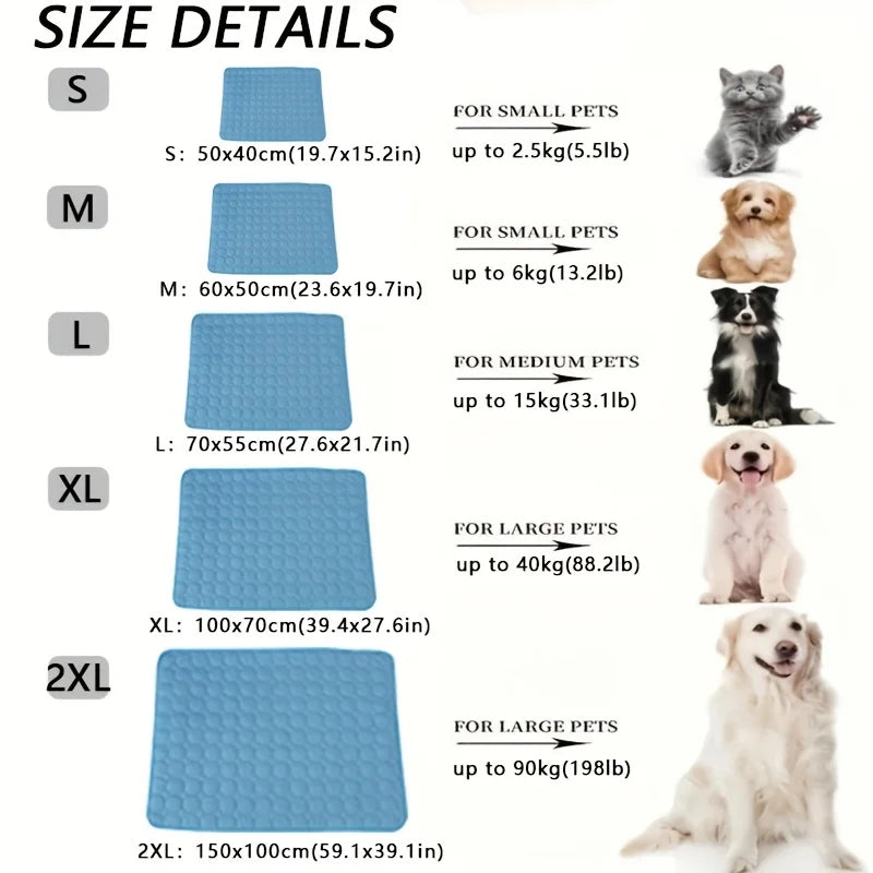 Extra Large Dog Cooling Mat – Summer Cold Bed for Dogs & Cats