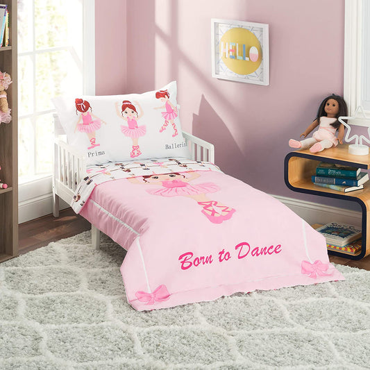 4-Piece Toddler Bedding Set – Born to Dance Ballerina Theme