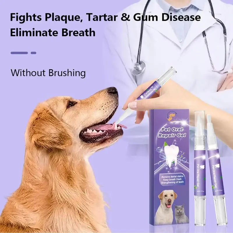 Pet Oral Repair Gel Tooth Repair Teeth Brushing Cleaner Natural Dog Toothpaste Gel for Kitten Dogs Cats Pets Breath Freshener