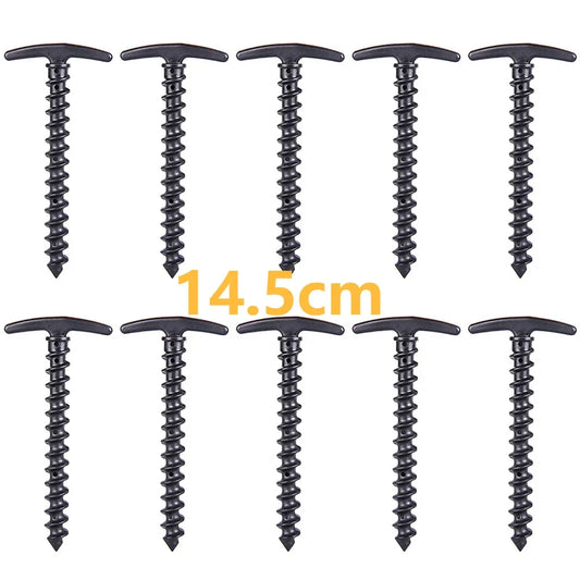 Carbon Steel Screw-In Tent Stakes – M8 Spiral Ground Anchors