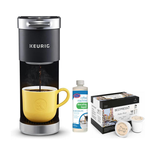 K-Mini Plus Single Serve Coffee Maker (Black) – Compact Brewer with Accessories for Home, Office & Travel
