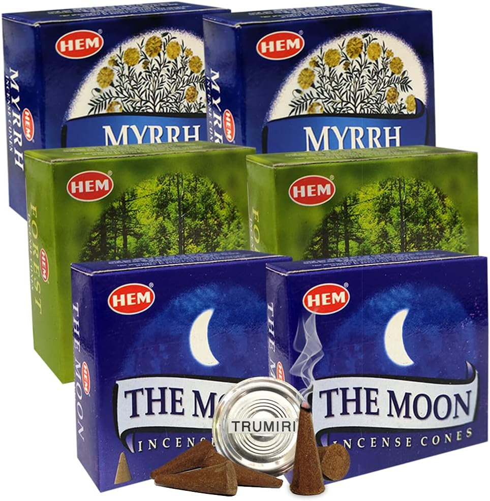 Forest the Moon Incense Cones & Holder Bundle – Variety Pack by Hem