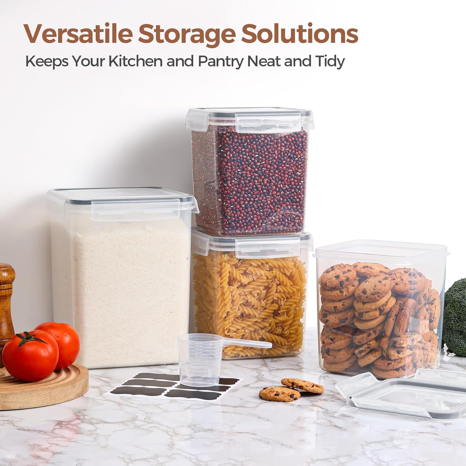 Airtight Kitchen Canister Set – 3-Piece Flour & Sugar Storage Containers for Pantry Organization