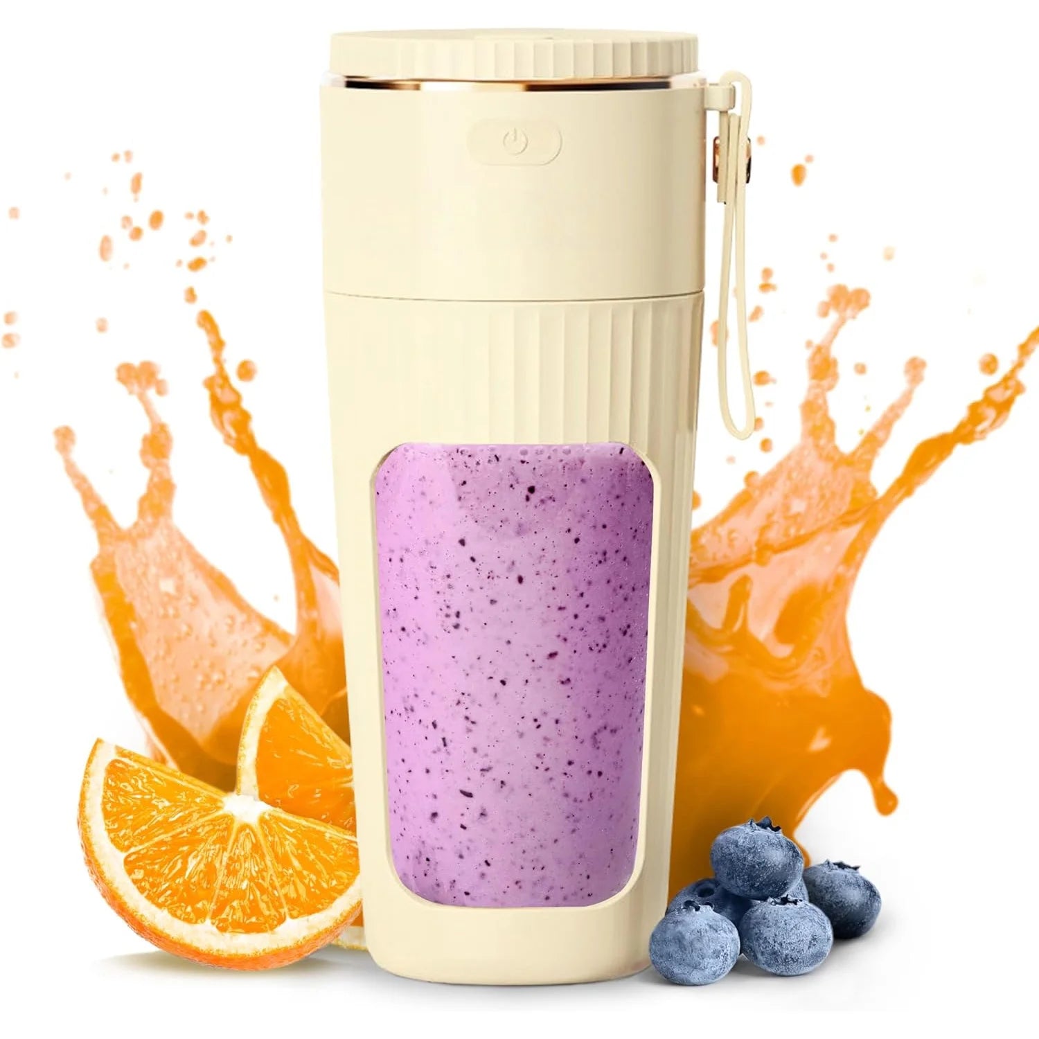Powerful Portable Blender – USB Rechargeable Smoothie Blender for Ice & Frozen Fruit – Mini Personal Blender for Shakes, Smoothies, Travel & Gym
