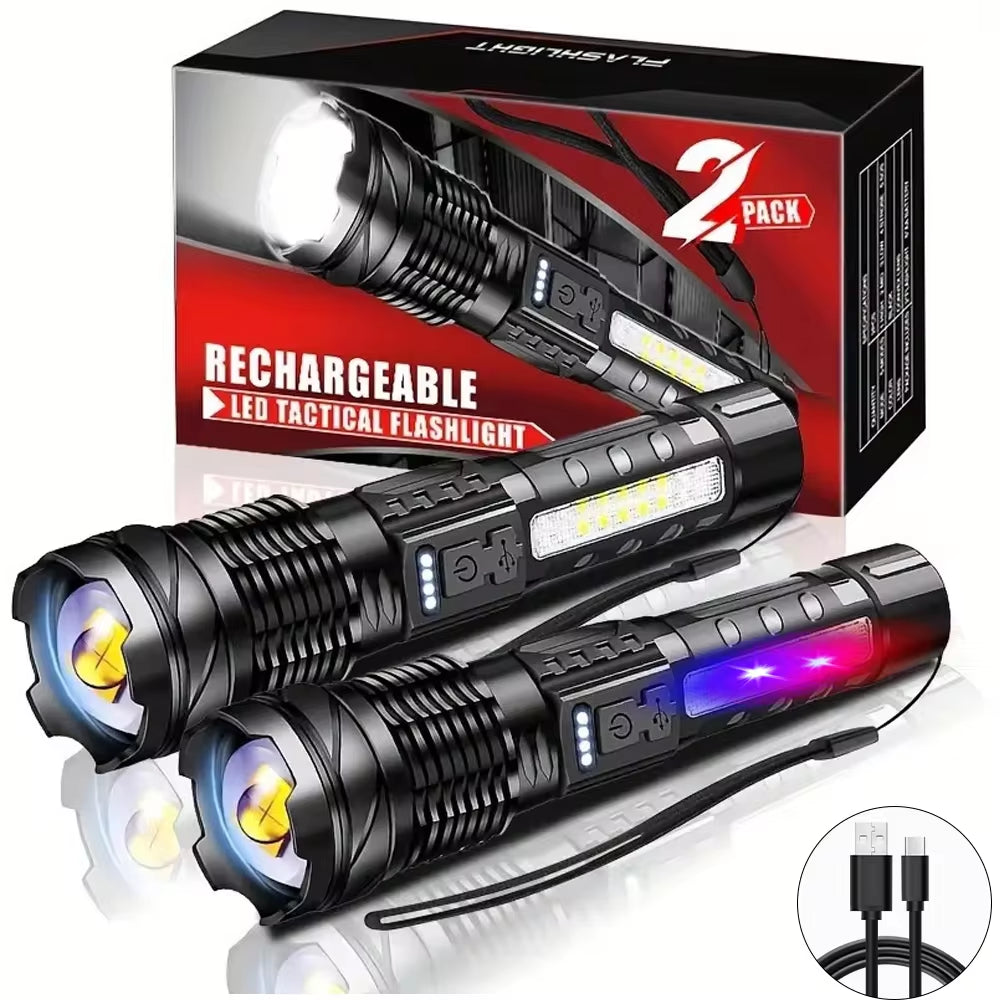 XHP50 LED Flashlight – Waterproof USB Rechargeable Torch
